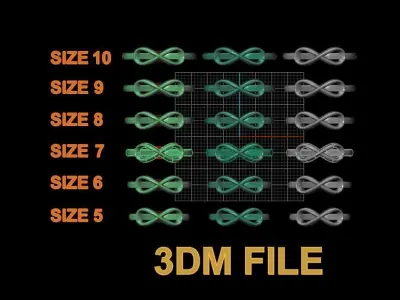 Infinity Band Ring Mix Size 3D print model