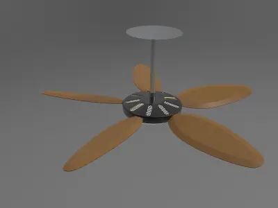 Modern wood ceiling fan 3D model