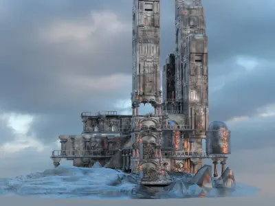 Sci-Fi Towers Hotel 3D model