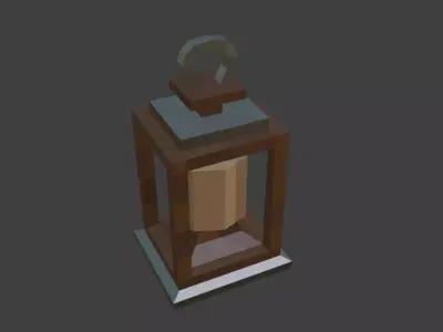Stylized Low Poly  Lantern  Game Ready Low-poly 3D model