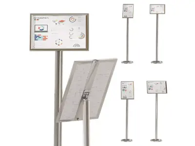 A4 and A3 Attache Floor Stands Rotating 3D model