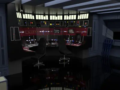 Set 3 - Docking bay Command Office 1-6 scale Hottoys 3D Model Pack