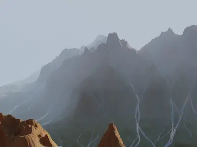 Valley small scale with two different texture maps 3D model