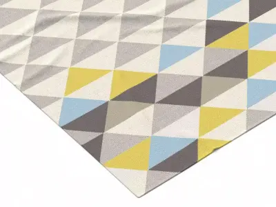 Mosaic Triangles Wool Dhurrie 3D model