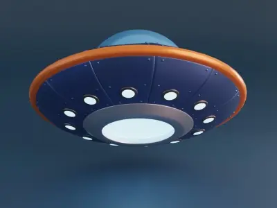 Cartoon UFO Low-poly 3D model