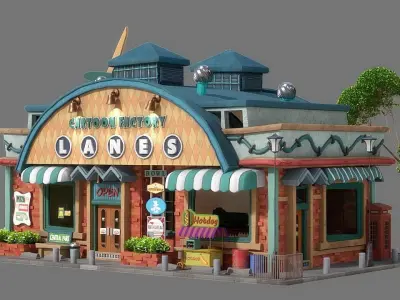 Cartoon House 02 3D model purchase