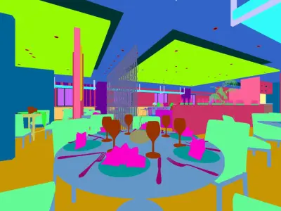Business Restaurant - Coffee - Banquet  205 3D model