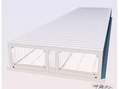 D TYPE DOUBLE TUNNEL SECTION 3D model