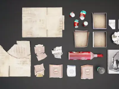 Urban Trash Pack 3D Models Low-poly 3D model