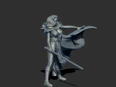 Dark and light woman bundle - 3 miniatures 35mm scale 3D print model