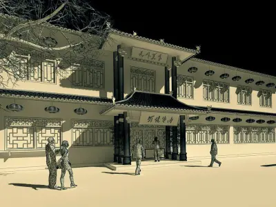 Business Restaurant - Coffee - Banquet  129 3D model