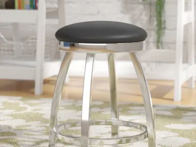 Misha Tall Steel Vanity Stool - 2 Colour 3D model