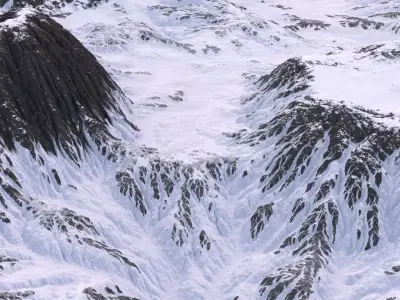 SnowMountain mountain covered in snow 3D model
