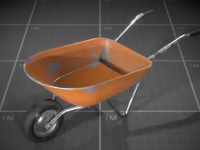 Used Wheelbarrow Low-poly 3D model