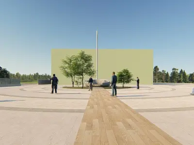 Flag salute place 2 3D model