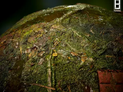 4k PBR Texture Of Damaged Floor with Water Moss Texture