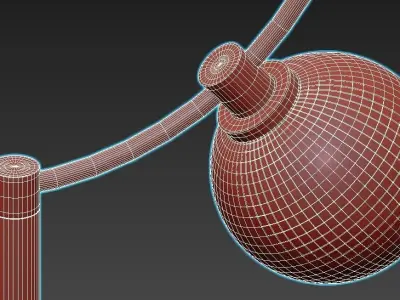 DROPS brass floor lamp with two glass globes 3D model