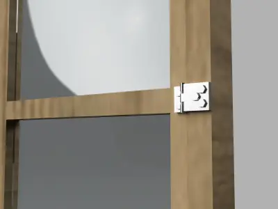 Wooden old stylized Window with hinges Low Poly Free low-poly 3D model