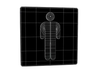 Boy Washroom Icon v1 001 Low-poly 3D model