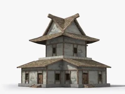 Ancient house x12 Low-poly 3D model