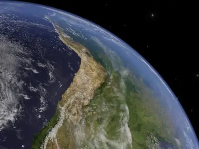 Realistic Earth optimized for real-time-rendering 3D model
