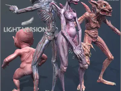 Vampires Family Light Version Low-poly 3D model