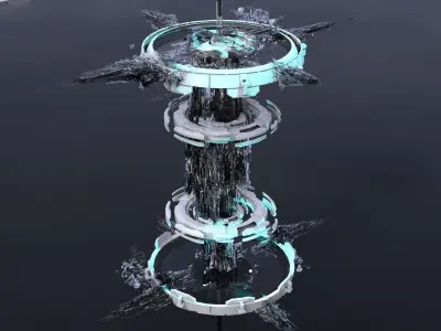 Hourglass Tide turner Tower Low-poly 3D model