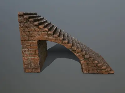 stairs brick arch Low-poly 3D model