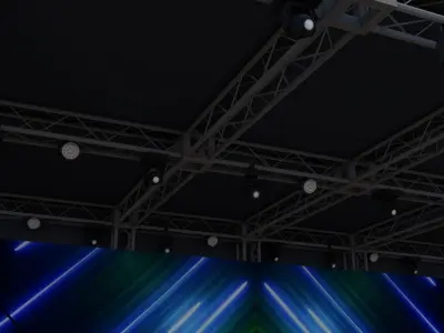 Poly Concert Stage Scene Low-poly 3D model