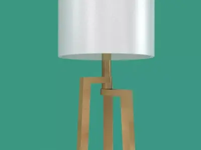 Wooden Lamp Low-poly 3D model