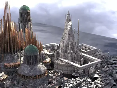 High palace of eternal Glory kitbash 3D model