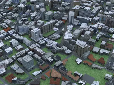 City 90 Low-poly 3D model