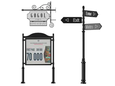 Classic Street Advertising BLENDER 3D Model Cycles 3D model