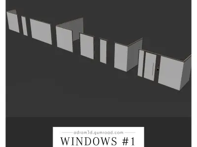 Window Set for Cinema 4D V-Ray and Corona 3D model