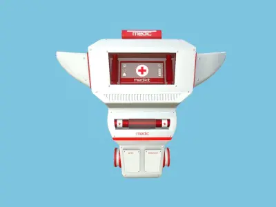 SciFi Backpack 03 Medic - Character Fashion Design Low-poly 3D model