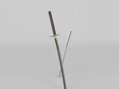 Hikari and Yami the Twin Katanas 3D model