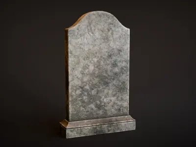 Rounded Shouldered Tombstone Low-poly 3D model