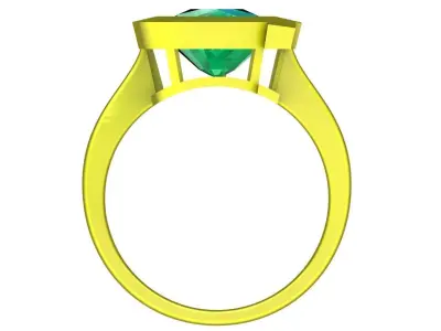 Modern Round Gemstone Ring for Women with Minimalist Setti  4511 3D print model
