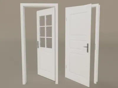 Realistic Doors glass Free 3D model