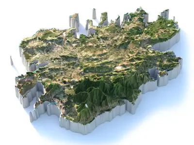 Antigua and Barbuda Terrain country 3D model