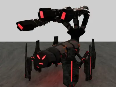 scorpion robot  sci-fi themed  Low-poly 3D model