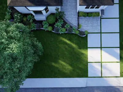 3D Exterior Scene 3D model design garden and landscape 3D model 6