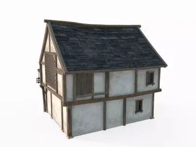 Medieval architectural houses 3D model