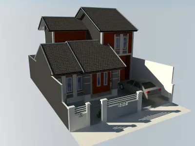 House land size 10 x 15 m 3D model
