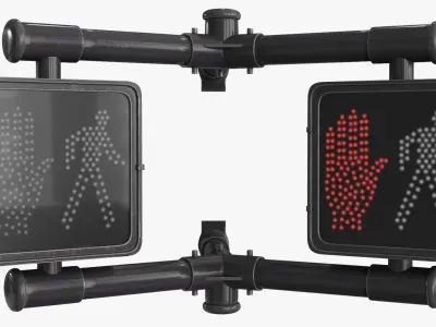 Traffic light 2 Low-poly 3D model