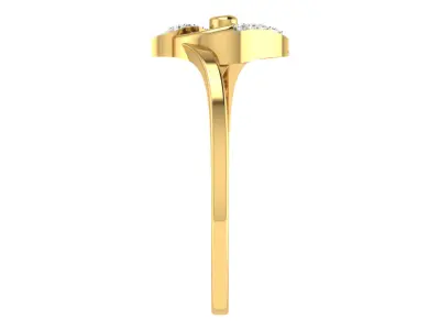 Light Weight Yellow Gold Diamond Ring  -EZ R-118 3D print model