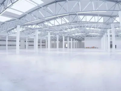 Industrial Warehouse Interior 2b Low-poly 3D model