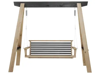 Garden swing 3D model 7
