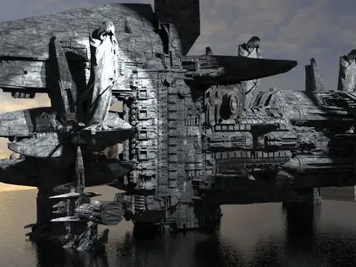 Alien Lookout Tower Kitbash 2 3D model