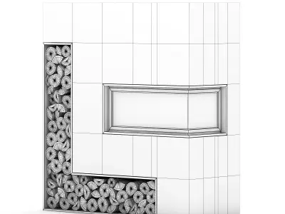 Large Wall Fireplace 3D model